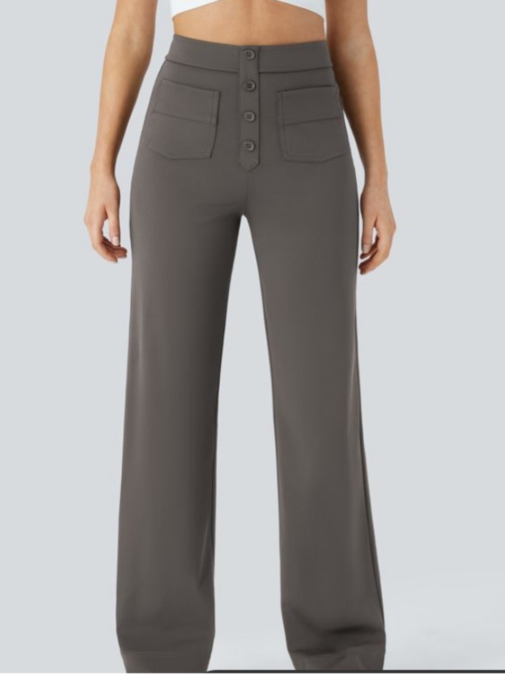NEW Halara DayStretch High Waisted Pockets Straight Leg Casual Pants Small Petit